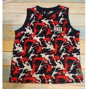 Kids NBA Basketball Jersey Tank Top All Over Print Red White Blue PRELOVED